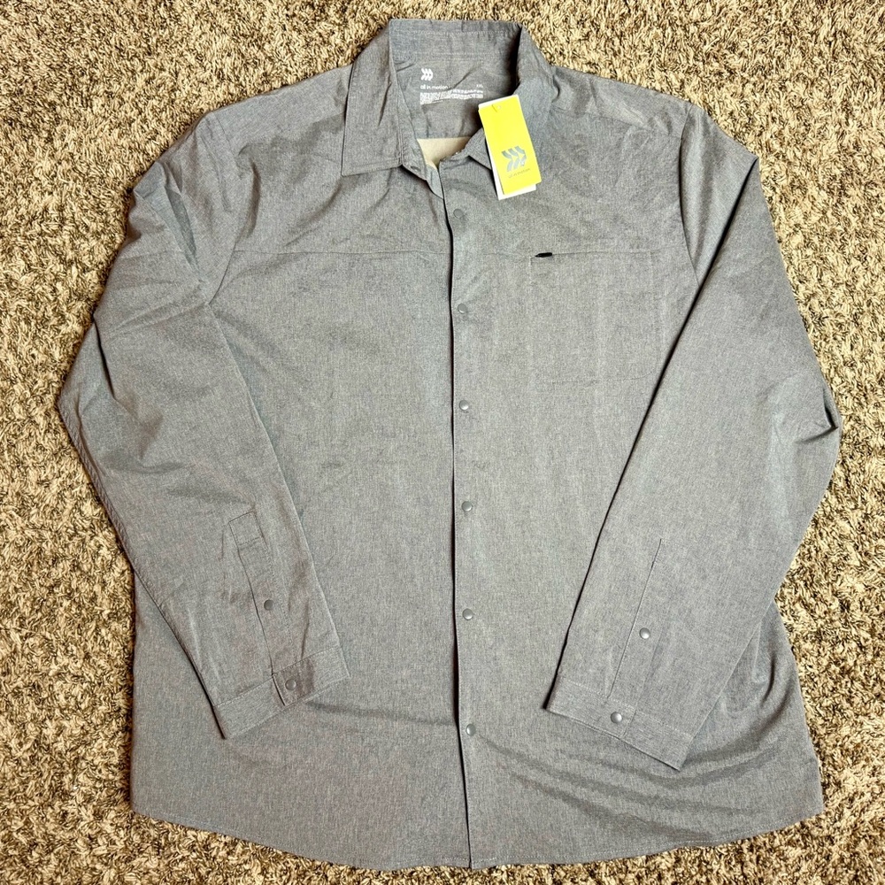 All in Motion Gray Button-Up Sun Shirt